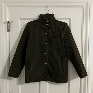 Kate Hill Quilted Olive Jacket Size M Petite
